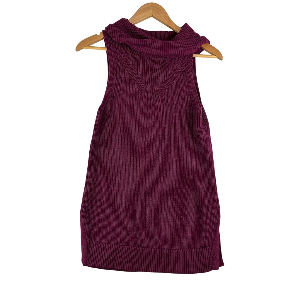 Banana Republic Sleeveless Tank Sweater Women's XS Wine Red Classic Old Money